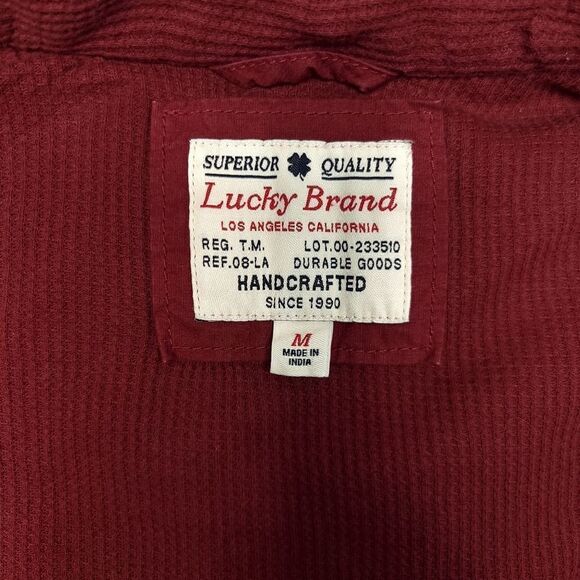 Lucky Brand Puffer Vest Mens Medium Red Polyester Waffle Thermal Lined Outdoors - Picture 7 of 8